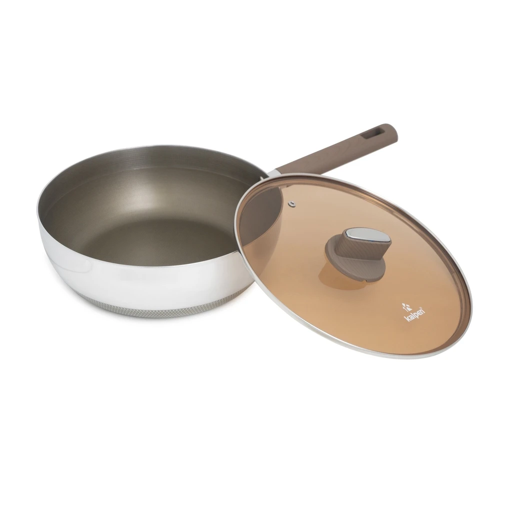Chảo inox Kalpen có vung kính 20cm (TS20)