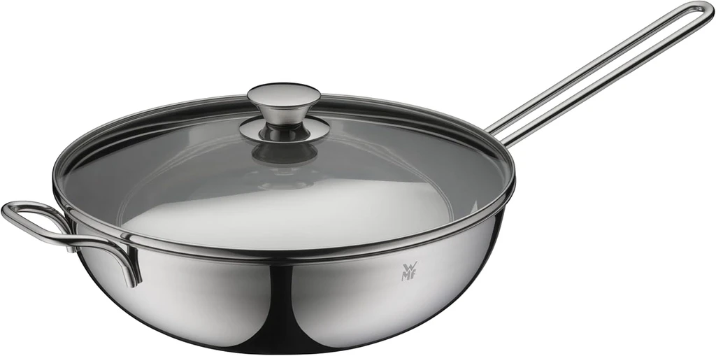 Chảo inox WMF wok sâu lòng nắp kính 30cm 0792336040