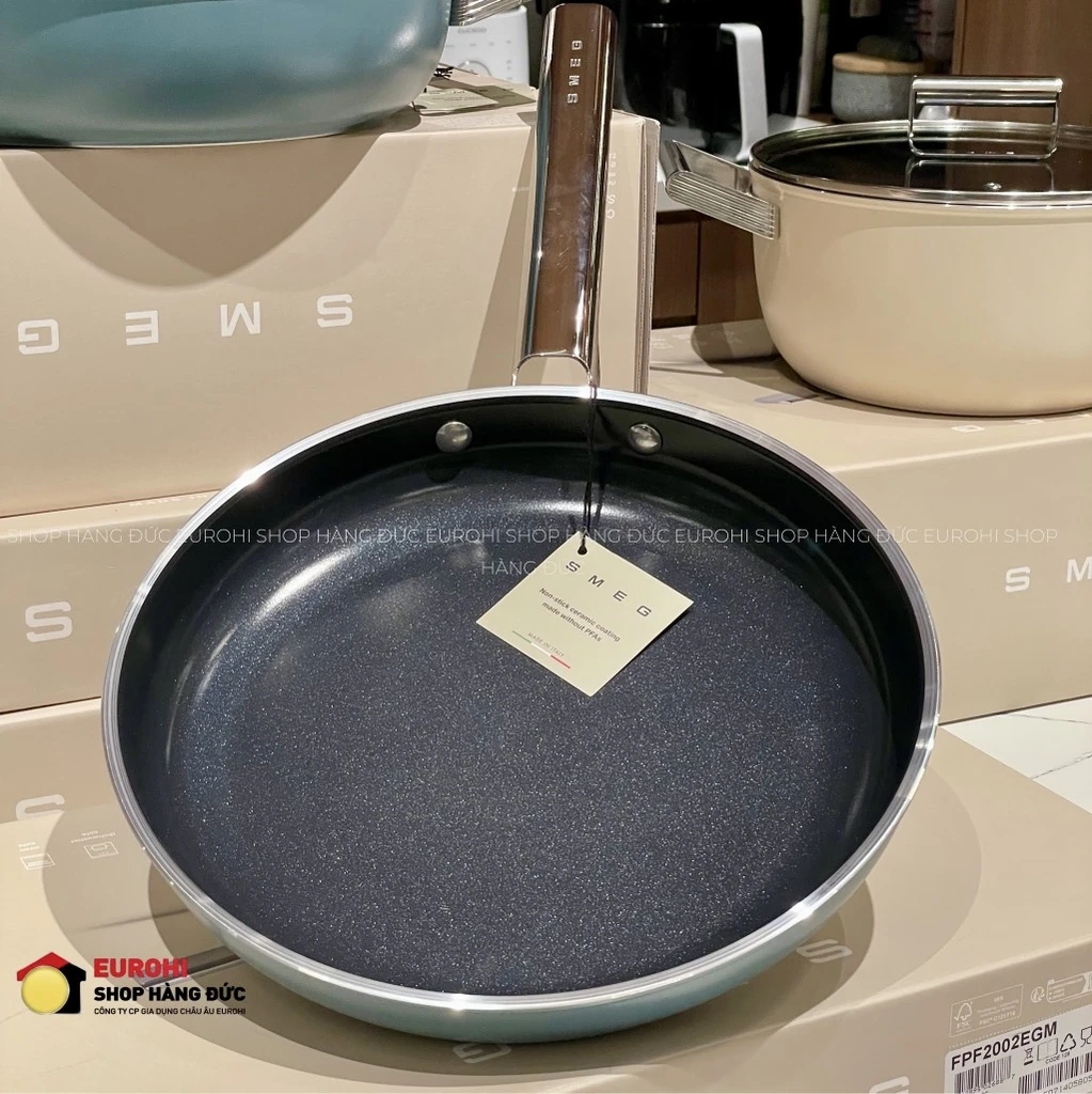 Chảo rán SMEG FPF2402EGM 24cm màu xanh ngọc