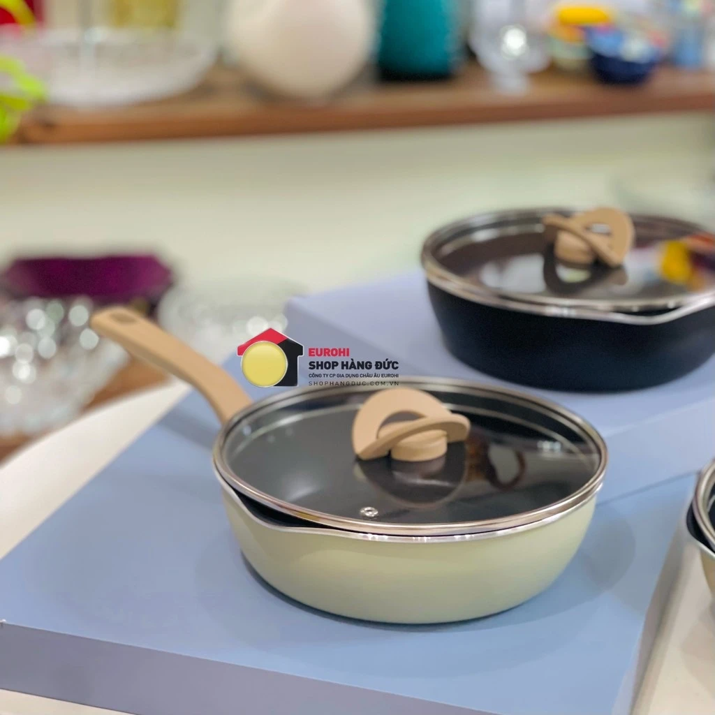 Chảo sâu lòng Tefal One Pick Pot Pan 24cm có nắp màu xanh