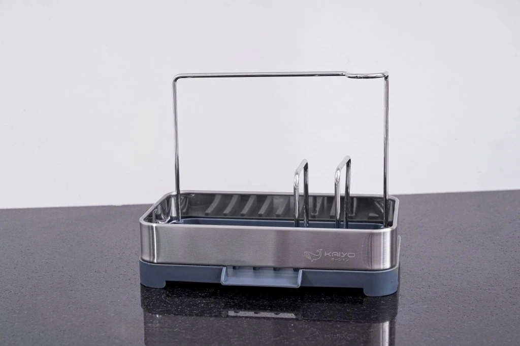 Giá đựng đồ rửa bát bằng inox có khay hứng, thoát nước Kaiyo