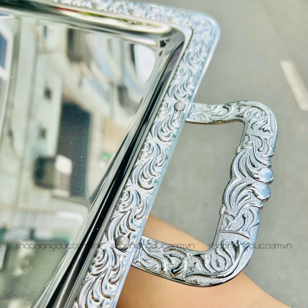 Khay inox APS 52x31cm có quai (Made in Germany)