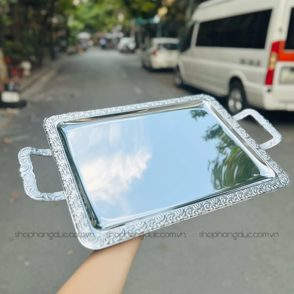Khay inox APS 52x31cm có quai (Made in Germany)