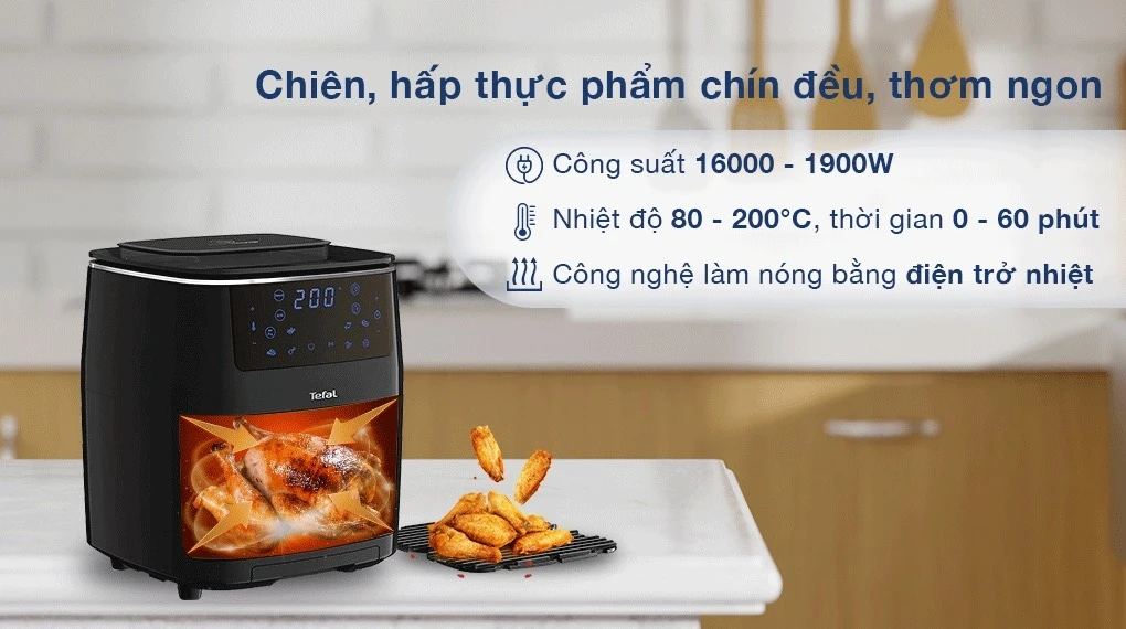 Nồi chiên hấp nướng Tefal FW201815 Easy Fry Steam&Grill 3 in 1