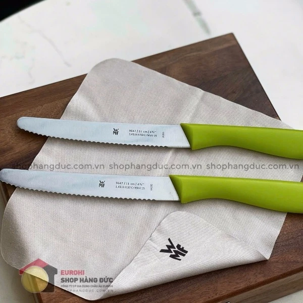 Set 2 dao răng cưa WMF màu xanh cốm