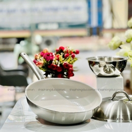 Chảo sâu lòng chống dính Edelkochen Ceramic 28cm nắp inox