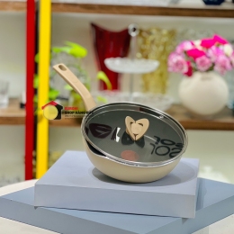 Chảo sâu lòng Tefal One Pick Pot Pan 24cm có nắp màu kem