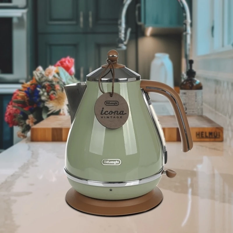Ấm siêu tốc Delonghi Icona Vintage KBOV 2001.BG 1,7L màu xanh rêu