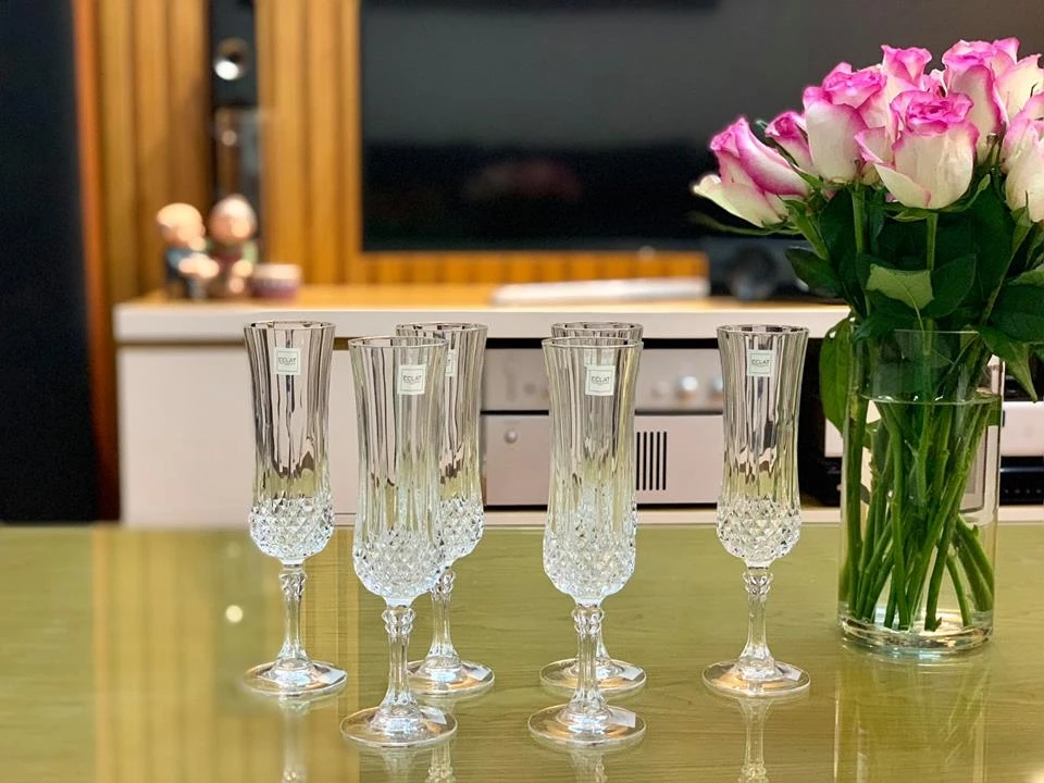 Bộ ly champagne pha lê eclat cristal d'arques pháp 140ml