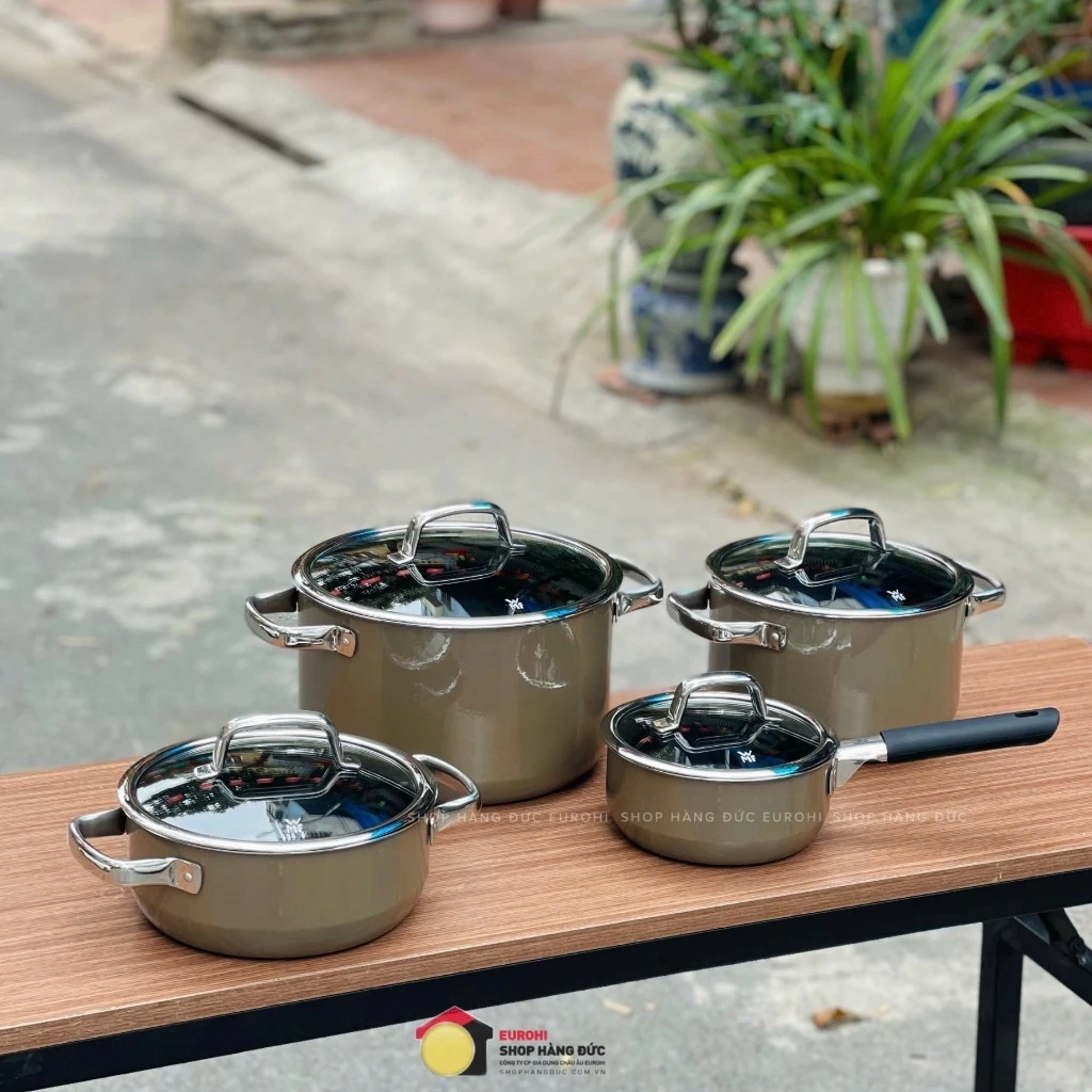 Bộ nồi WMF Fusiontec Mineral Dark Brass 4 món màu nâu - Made in Germany