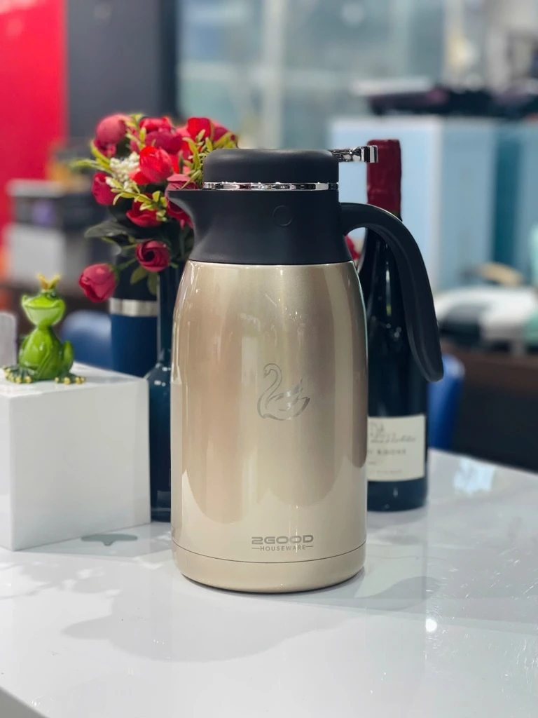 Phích pha trà giữ nhiệt 2good B30 2.1L màu đồng