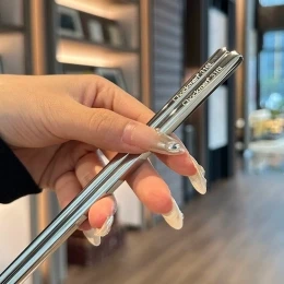 Hộp 10 đôi đũa inox 316L Chockmen vuông cao cấp