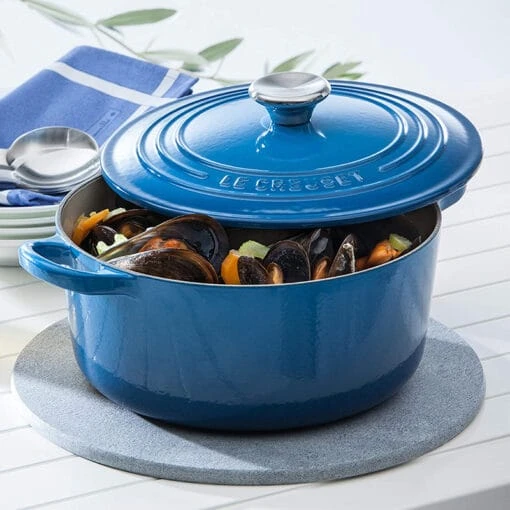 Nồi gang Le Creuset Brater rund Evo 24cm Blue Marseile (màu xanh đậm)