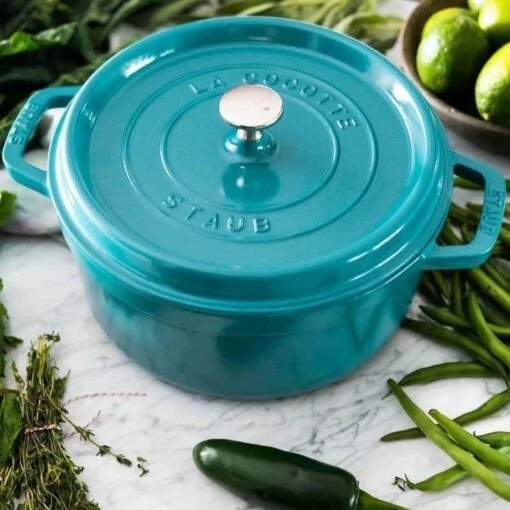Nồi gang Staub Cocotte Ronde tròn 20cm màu xanh mint