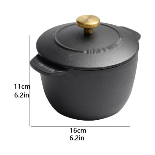 Nồi gang thô nguyên khối chống dính Happiness 16cm