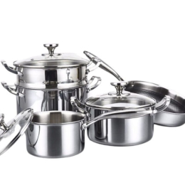 "Bộ nồi Buchen Shapphire (Bộ nồi inox 304 cao cấp Công nghệ 3 lớp liền thân)" Buchen Shapphire