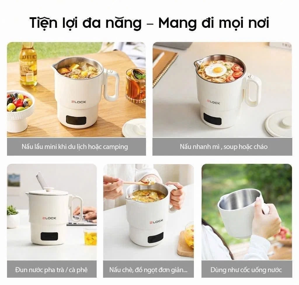 Ấm/ca nấu gấp gọn 2Lock Korea