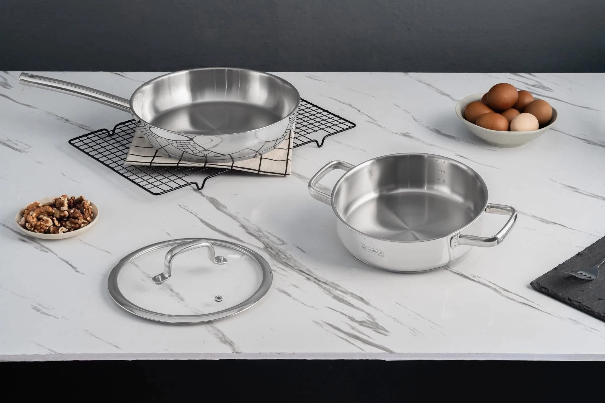    	 BỘ NỒI CAO CẤP - MICHELANGELO COOK 4 U 5 MÓN (105945)