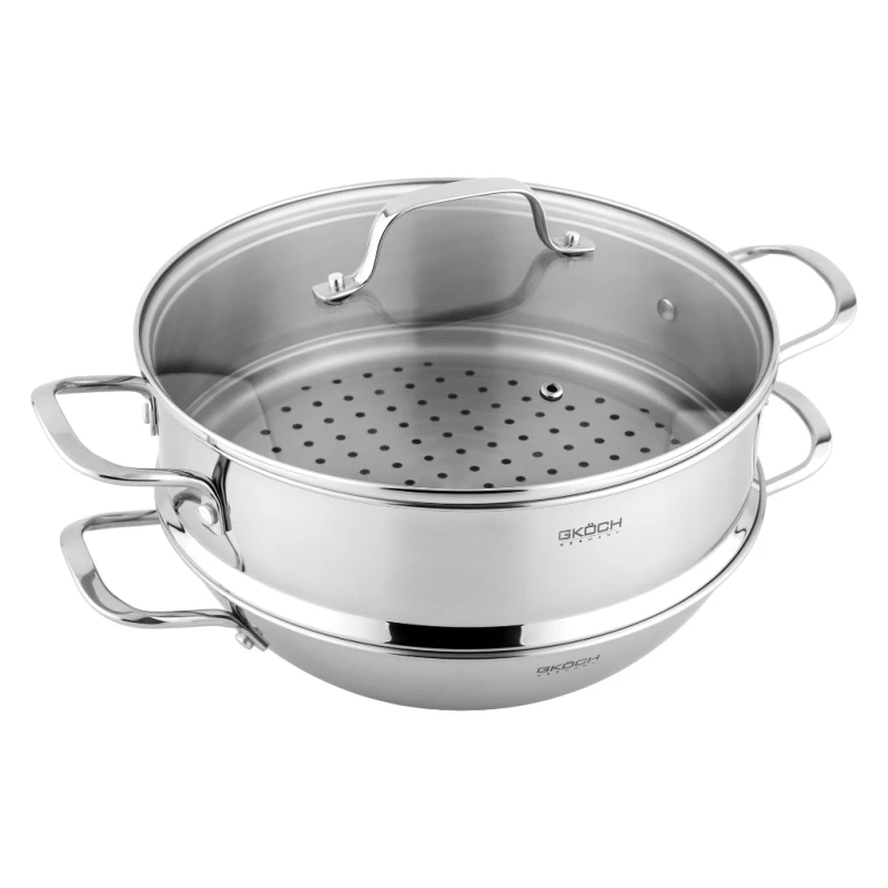    	 CHẢO WOK KÈM XỬNG HẤP GKÖCH 28cm