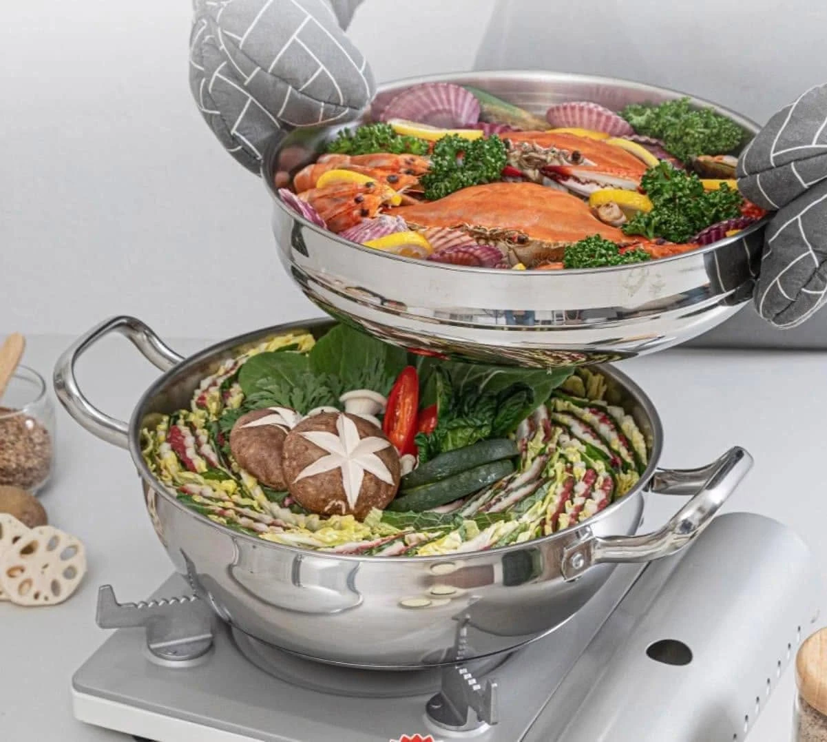 SET CHẢO HẤP 32CM NỘI ĐỊA HÀN - CHẤT LƯỢNG ĐỈNH CAO