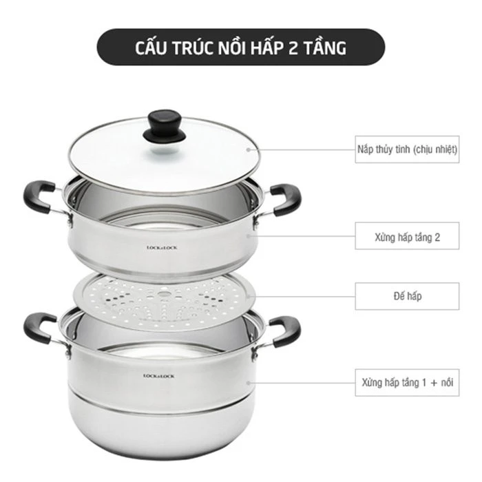 Xửng hấp 2LOCK 26cm