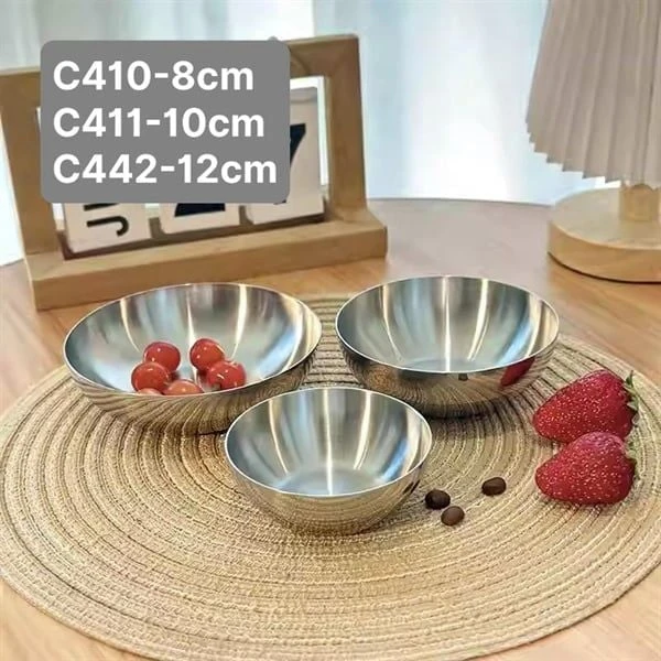 Bát đựng đồ ăn kèm C410 CHOCKMEN 8cm, inox18/10, model: CKM-AL410P08