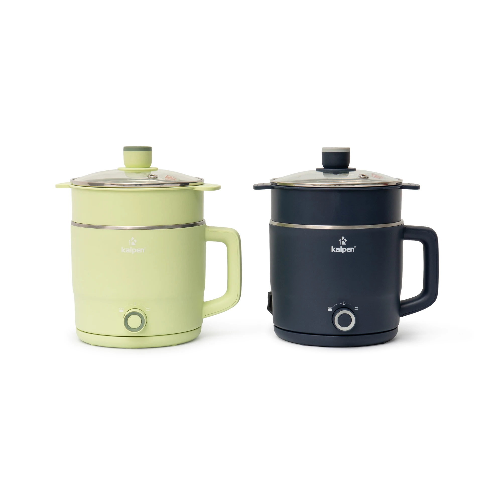 Ca lẩu điện mini có khay hấp Kalpen P6 1.8L Xanh Ngọc