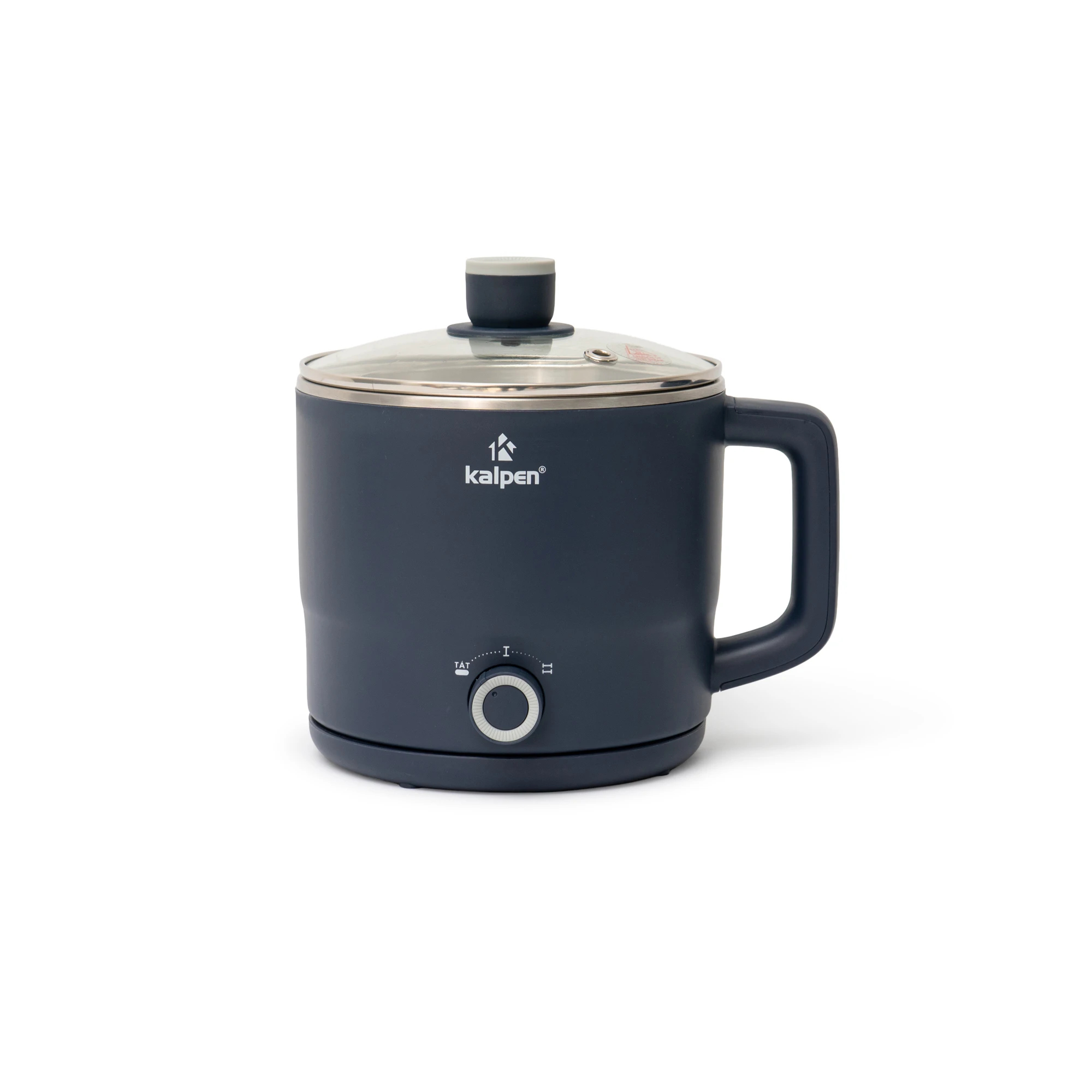 Ca lẩu điện mini có khay hấp Kalpen P6 1.8L Xanh Than