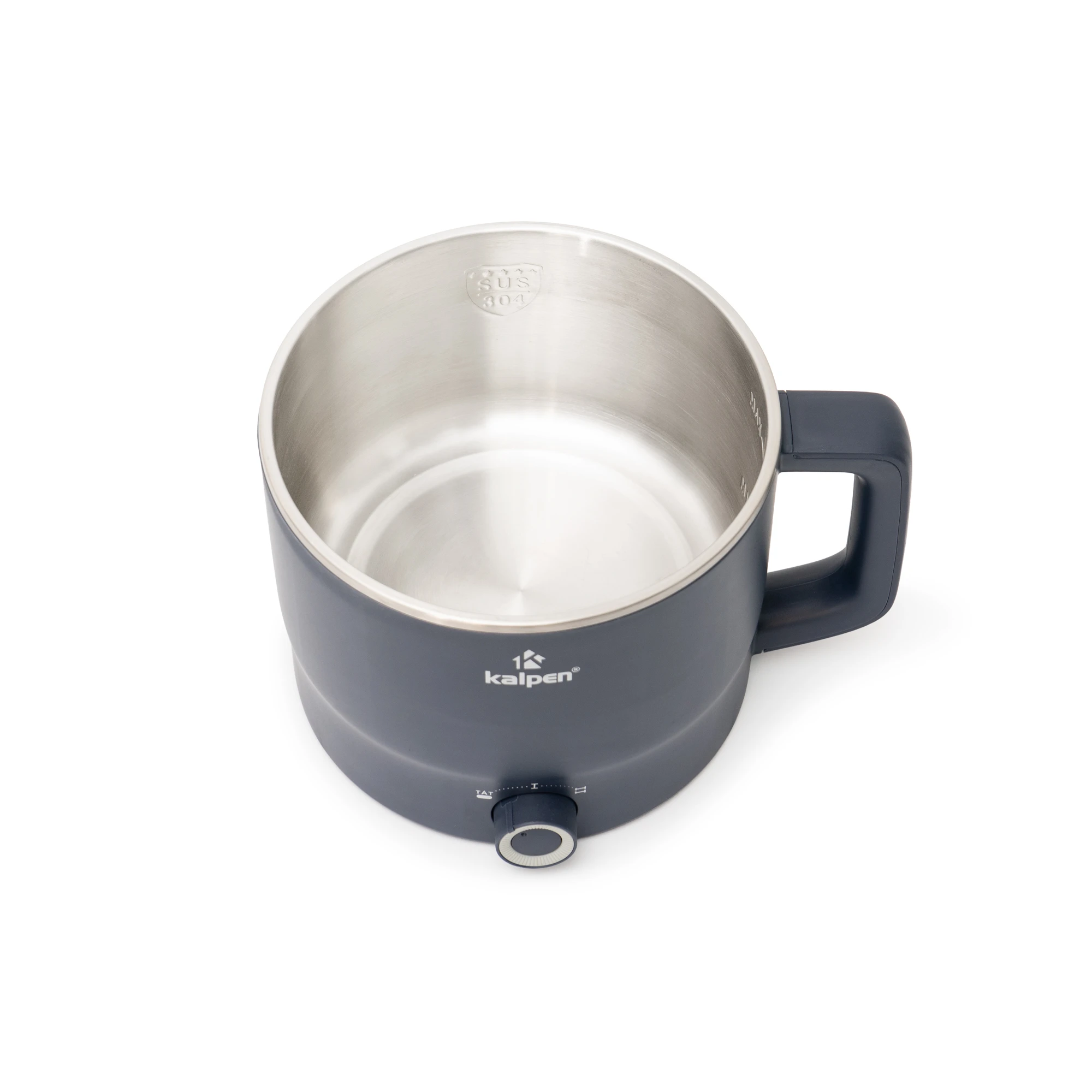 Ca lẩu điện mini có khay hấp Kalpen P6 1.8L Xanh Than