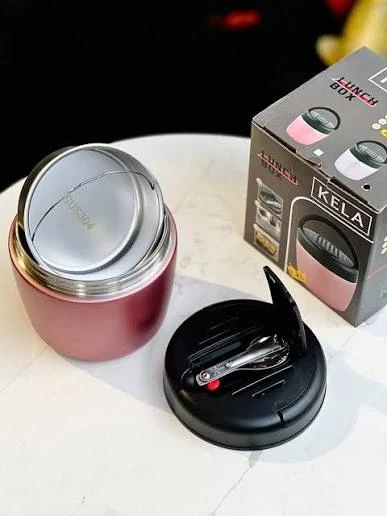 Cặp lồng cơm màu inox / hồng Kela