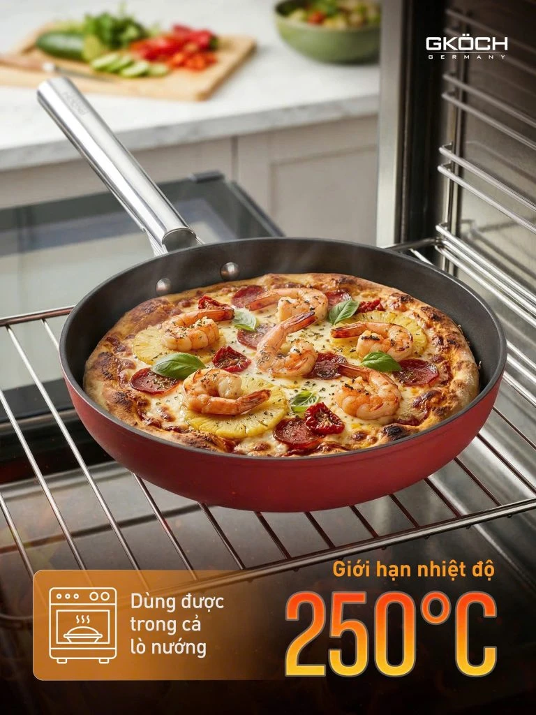 Chảo đơn 26cm, chất liệu: nhôm đúc nguyên khối. Model: KFBJP26. Nhãn hiệu: GKOCH