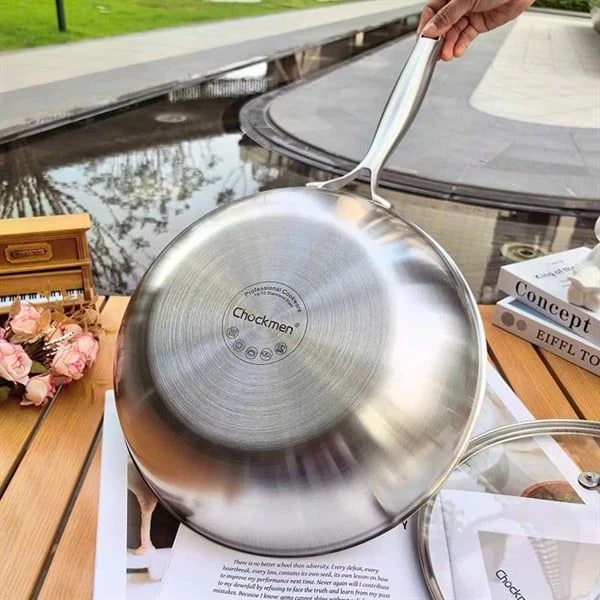 Chảo sâu lòng vân tổ ong C470 CHOCKMEN 30cm, inox 18/10, model: CKM-ZJ3L30W