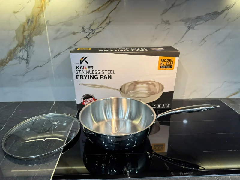 Chảo xào inox kailer 24cm có vung KL-8224