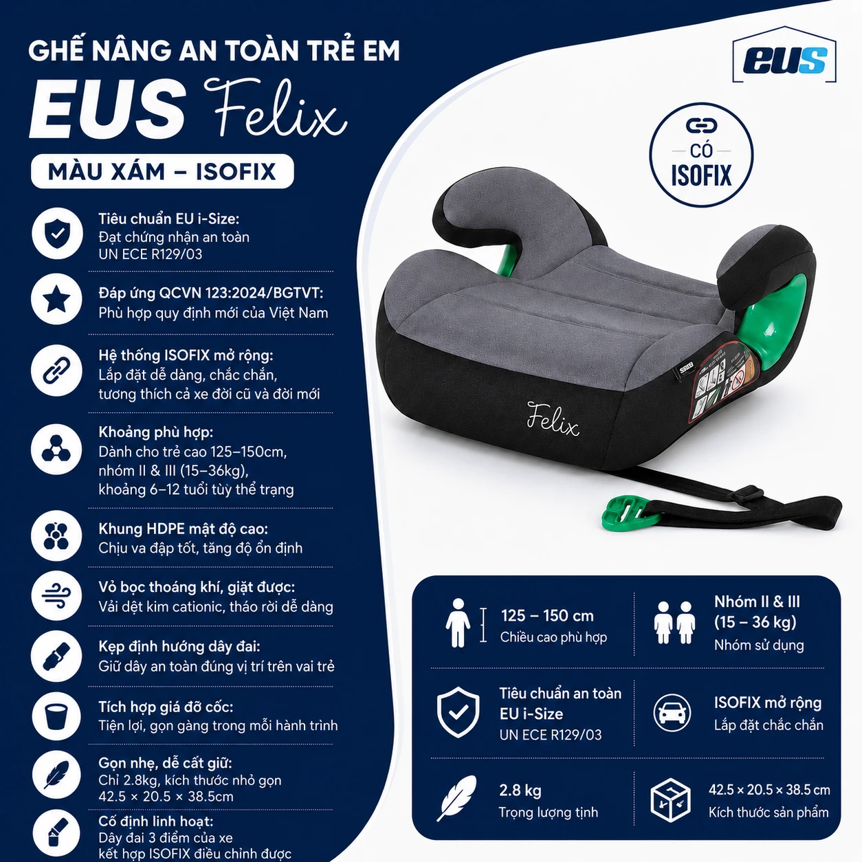 GHẾ NÂNG AN TOÀN TRẺ EM EUS FELIX