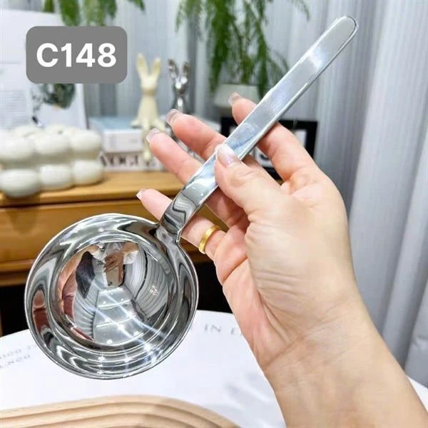 Muôi đầu tròn cán dài C148 CHOCKMEN 27cm, inox 18/10, model: CKM-TS148