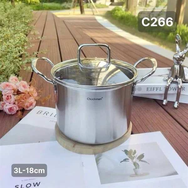Nồi canh thành cao C266 CHOCKMEN 18cm, inox 18/10, model: CKM-ZQ3L18S