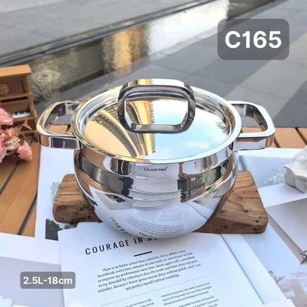 Nồi quai vuông C165 CHOCKMEN 18cm, inox 18/10, model : CKM-YH3L18T