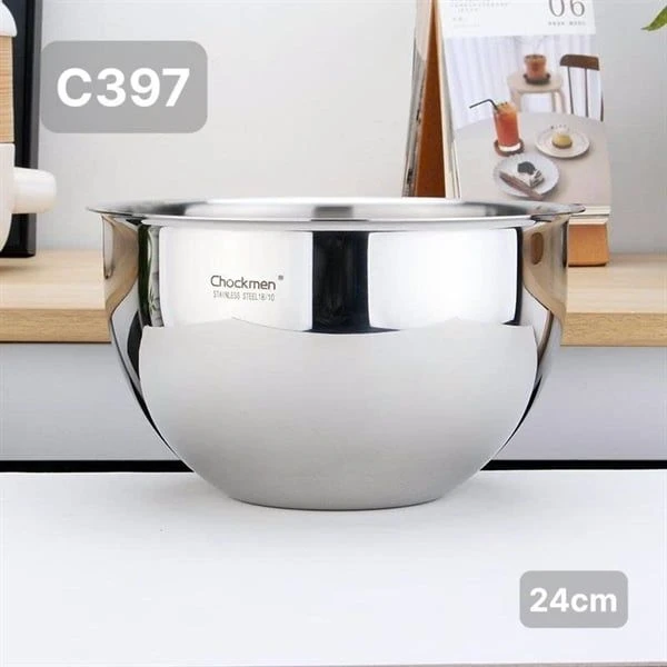 Tô trộn đa năng C397 CHOCKMEN 24cm, inox 18/10, model: CKM-AL396P24