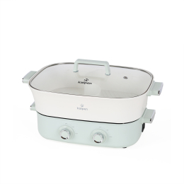 Bếp lẩu nướng hai ngăn tháo rời Kalpen PP66 6.5L Xanh lá