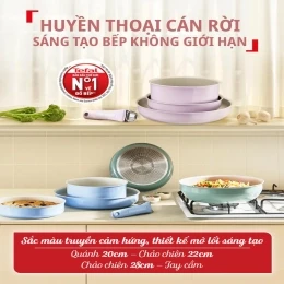 Bộ 3 nồi chảo cán rời Tefal Ingenio Serenity xanh dương