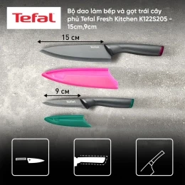 Bộ dao làm bếp và gọt trái cây phủ Titanium Tefal Fresh Kitchen 15cm,9cm