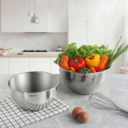 Bộ tô trộn thép ko gỉ 2 cái/ hộp, size 20/24cm model MYDH0607. Nhãn hiệu: GKOCH