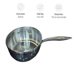 Chảo xào inox kailer 28cm có vung KL-8228