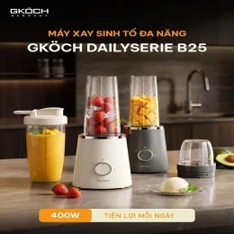 Máy xay sinh tố để bàn màu ghi xám, model: B25, 3 cối dung tích 200ml/400ml/600ml, công suất 400W. Nhãn hiệu: GKOCH