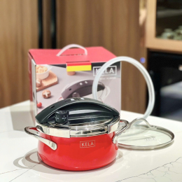 Nồi áp suất từ Kela 3 lít màu đỏ ( tặng vung kính và gioăng cao su dự phòng )