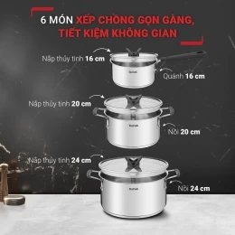 Nồi Inox Tefal Optispace cao cấp 24cm