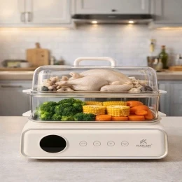 Nồi lẩu,hấp điện đa năng 2 tầng kailer model KL-H18