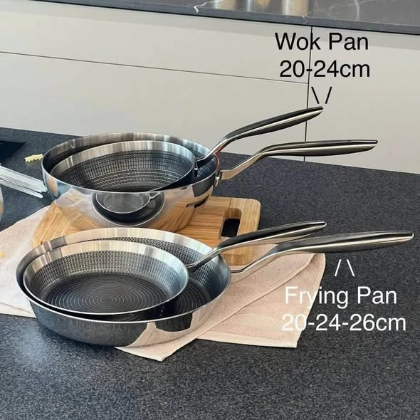Chảo rán đúc inox chống dính vân nổi Kaiyo KNF-3574 24cm