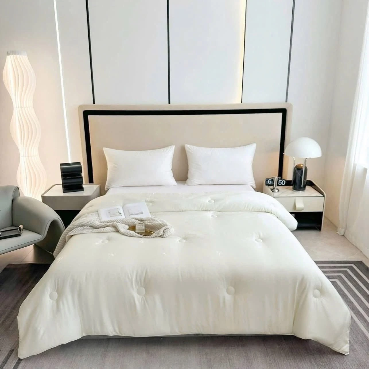 RUỘT CHĂN SOYBEAN MARK CROSS CAO CÂP 200x230CM - CHĂN ĐÔNG XUÂN 2,7KG