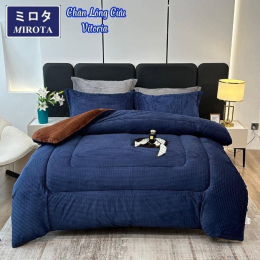 SIÊU PHẨM CHĂN LÔNG CỪU MIROTA DÒNG VICTORIA SỬ DỤNG CÔNG NGHỆ M-WARM Màu Xanh Nước biển